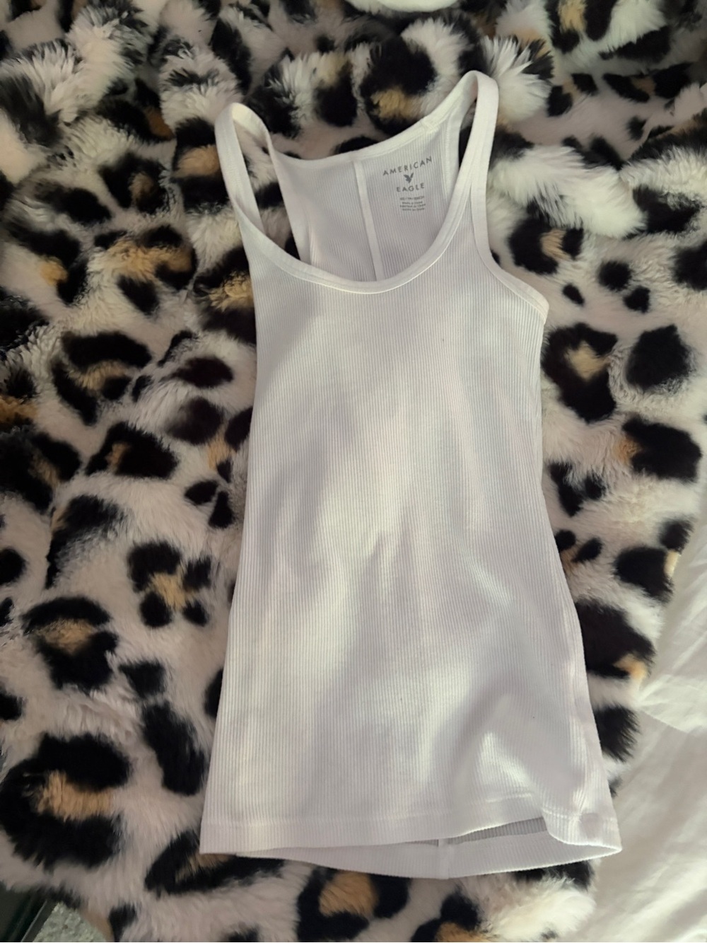 American Eagle Outfitters White Ribbed Tank Top